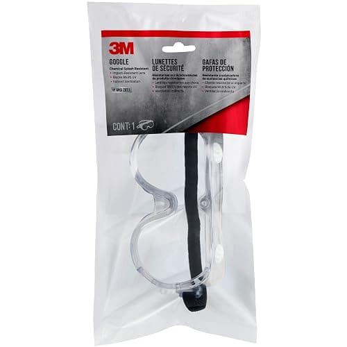 3M Chemical Splash Goggles, Impact Resistant, 99.9% UV Block, Scratch Resistant, Adjustable Fit (91252H1-DC-10) - Image 1
