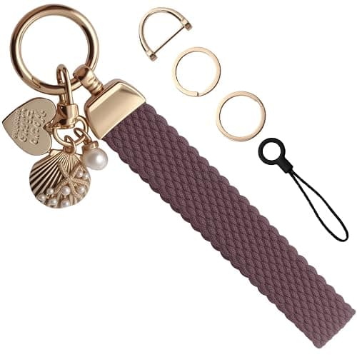 LANTURA Stretchy Wrist Lanyards,Braided Wristlet Keychain for Keys,Cute Woven Keyring Holder for Women,Wrist Strap for Bag - Image 1