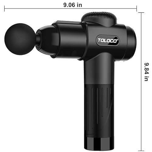TOLOCO Massage Gun, Deep Tissue Back Massage for Athletes for Pain Relief, Percussion Massager with 10 Massages Heads & Silent Brushless Motor, Gifts for Fathers Day, Black thumbnail 9
