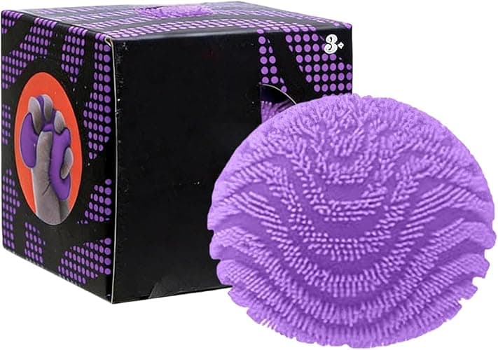 Fuzz Ball Squishy Stress Ball, Stress Fun Desk Fuzz Squeeze Ball, Plush Squeeze Ball for Desktop (Purple) - Image 1