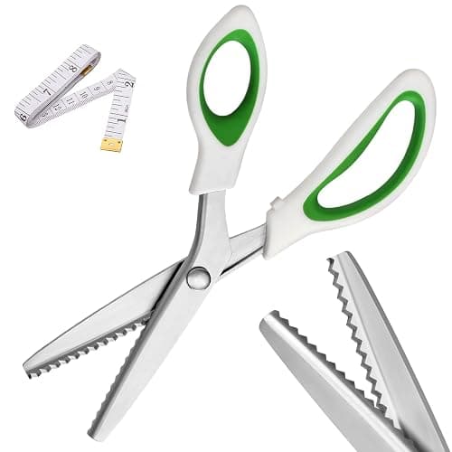 YUQGAOP Pinking Shears,9” Zig Zag Scissors for Fabric,Pinking Shears Scissors for Fabric Cutting,Professional Handheld Dressmaking,Great for Many Kinds of Sewing Fabrics Leather and Craft Paper - Image 1