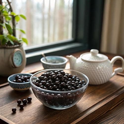 E-FA BRAND Black Tapioca Pearls (Boba), Quick Cook Tapioca Pearls for Bubble Tea, Microwave Ready in 3 Minutes, Fresh Chewy Texture, Milk Tea & Dessert Topping, Halal Certified, 2.2 LB (Pack of 1) thumbnail 3