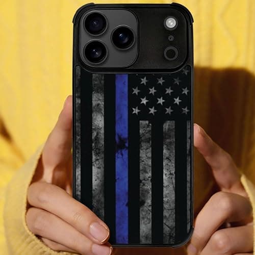 DJSOK Case for iPhone 17 Pro Max,Compatible with MagSafe,Anti-Scratch Shockproof Case,American Police Flag thumbnail 6