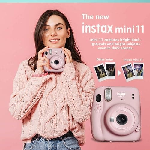 Fujifilm Instax Mini 11 Instant Camera Charcoal Gray + Fuji Film Value Pack (40 Sheets) + Shutter Accessories Bundle, Incl. Compatible Carrying Case, Quicksand Beads Photo Album 64 Pockets thumbnail 4