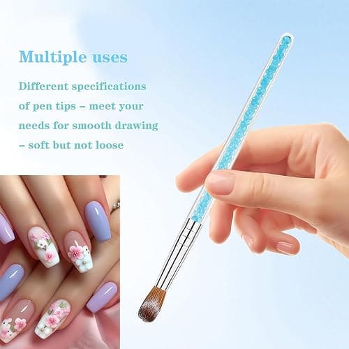 6 Multi-Size Nail Art Brush Set for Acrylic & Dip Powder - Precision 3D Carving, Extension & Detailing, 3A+ Nylon (Pro & Beginner) thumbnail 6