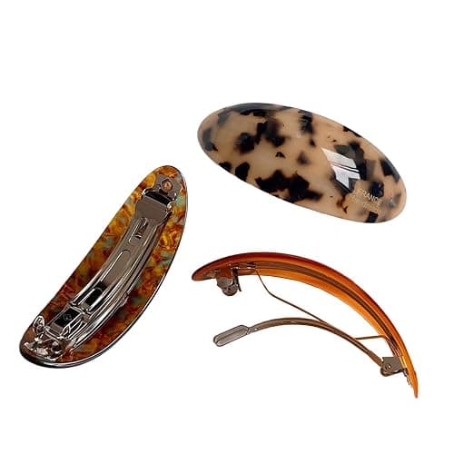 FDHBDF 3 Stück Acetat-Haarspangen, große Vintage-Damen-Haar-Accessoires, französische Schildkrötenspangen für dickes Haar, Mädchen-Accessoires für dickes Haar thumbnail 2