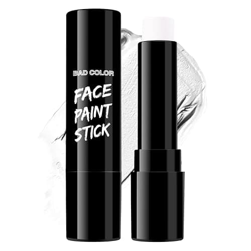 BADCOLOR White Face Body Paint Eye Black Stick for Adults Children Softball Football Baseball Sports , Non-Toxic Hypoallergenic for Halloween SFX Makeup Cosplay Skeleton Clown Costume Parties - Image 1