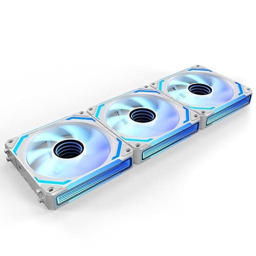 AsiaHorse COSMIQ 120mm PC Case Fan, Infinity Mirror FDB 2000 RPM with 5V 3-PIN Connector and Small Controller, Daisy Chain PWM PC RGB Fans for Cases CPU Liquid Coolers, White, Reverse Fan - Image 1