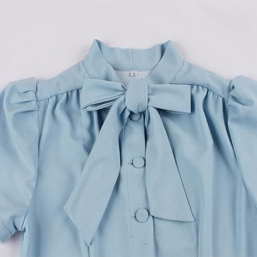 1950s Dresses for Women Vintage Rockabilly Retro Short Sleeve Tie Midi Dress Cocktail Party Evening Prom Gown thumbnail 4
