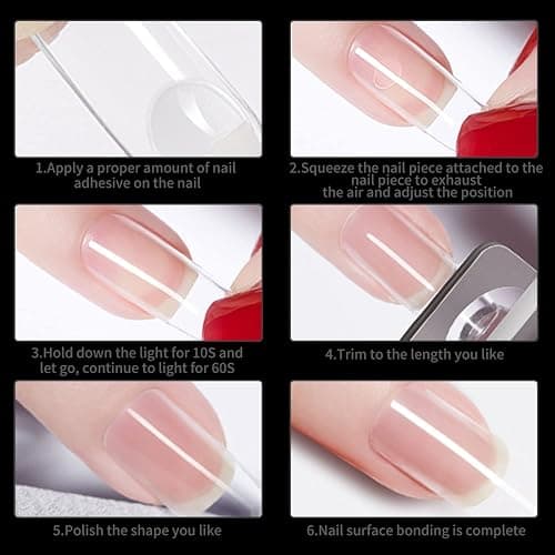 No C Curve Square Nail Tips XXL，Acrylic Nail Tips Square,SITELENABY 500 pcs Clear Fake Nails for Nail Salons,Nail Tech Must Have thumbnail 5