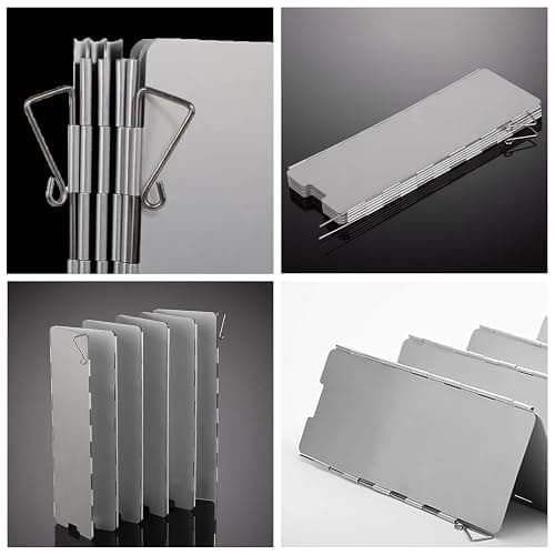 Outdoor Stove Windscreen Ultra light Aluminum foldable Camping Stove Windshield with Carrying bag for Butane Stoves Picnic (8 Plates) thumbnail 4