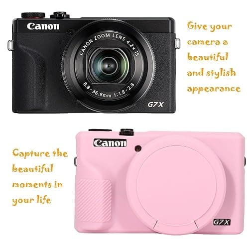 AEXUTDA Case for Canon Powershot G7X Mark III Digital Camera, G7X Mark iii Camera Silicone Case, Anti-Scratch Slim Fit Soft Skin, G7X Mark 3 Accessories with Detachable Lens Cover - Pink thumbnail 4