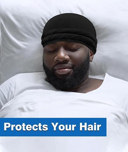 Ababalaya Upgraded Satin Lined Halo Turban Durag for Men &Women Sleeping Bonnet PRE-Tied Headwraps for Hair Loss thumbnail 8