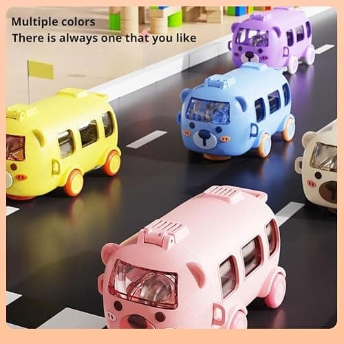 Portable Water Cup in Bus Shape with Strap 17Oz,Cute Bus Water Bottle with Straw,360°Leak-Proof Bounce Flip Top Straw Water Bottle,Detachable Fun Toy Bus Water Bottle for Boys Girls Camping Trips thumbnail 8