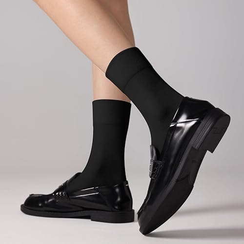 ANDERE ARTE Womens Viscose Bamboo Crew Socks Casual Calf Dress Socks Soft Above Ankle Sock 3-5 Pairs thumbnail 5