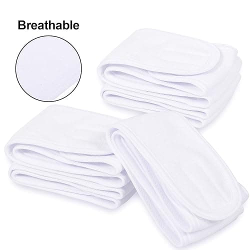 Whaline Spa Facial Headband Head Wrap Terry Cloth Headband 4 Counts Stretch Towel for Bath, Makeup and Sport (White) thumbnail 3