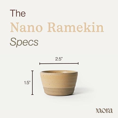 Mora Nano Ramekins Set of 4, 2oz Ceramic Pottery Sauce Cups - Merrigold thumbnail 3