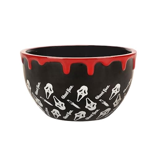 Bioworld Ghostface Mask All-Over Print Black Sculpted Ceramic Ramen Bowl - Image 1