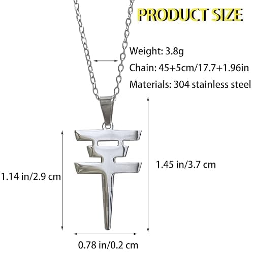 BTREEFLO Tokio Hotel Necklace 2 Pcs Rock Roll Necklace Stainless Steel Tokyo Hotel Merch for Men Women Tokio Hotel Pendant Jewelry Music Fans thumbnail 3