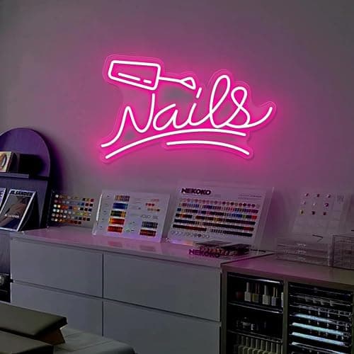 Nails Neon Sign, Custom Led Nail Salon, Beauty Room Wall Art,Salon Room Signs,Lash Room Welcome Sign,Neon Beauty Art - Image 1