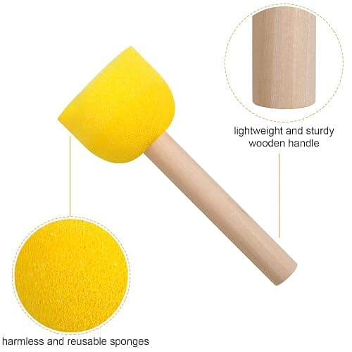 30 Pcs Round Sponges Brush Set, Round Sponge Brushes for Painting, Paint Sponges for Acrylic, Painting Tools for Kids Arts and Crafts (4 Sizes) thumbnail 4