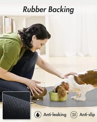 Absorbent Dog Food Mat-Dog Mat for Food and Water Bowl, Quick Dry Pet Food Mat, No Stains Cat Feeding mat, Pet Accessories Pet Supplies-Cat Water Bowl Mat for Messy Drinkers thumbnail 5
