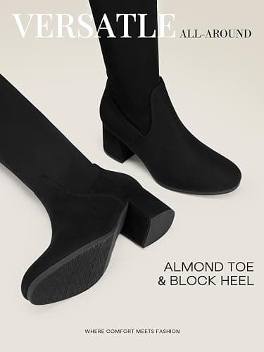 DREAM PAIRS Women's Laurence Over The Knee Thigh High Chunky Heel Boots Long Stretch Sexy Fall Boots thumbnail 4