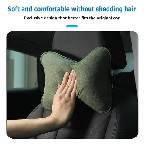 Osilly Car Headrest Pillow, Soft Comfortable Breathable Memory Foam Ergonomic Design Automotive Neck Pillow Cushion with Adjustable Strap for Neck Pain Pressure Relief, Universal Fit（Black） thumbnail 3