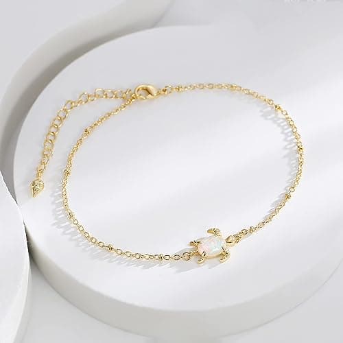 Lit Wall Gold Anklets for Women 18K Gold Plated Adjustable Summer Simple Foot Jewelry Ankle Bracelet for Women thumbnail 5