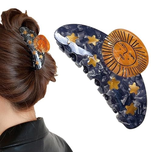 Wenlly sunflower hair claw, cellulose acetate hair jaw clip, non-slip hair hold barrettes for women and girls, 1 piece - Image 1