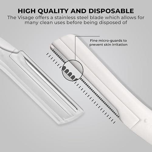 Visage Precision Facial Razors, Touch-up Dermaplaning Tool, Eyebrow Razor, Facial Hair/Peach Fuzz Removal, Face Shavers for Women and Men - 3 count thumbnail 5