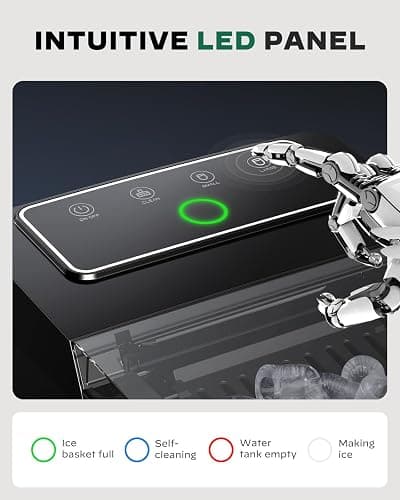 Silonn Boost Ice Maker with Innovative 2.5L Ice Basket & 1.8L Water Tank, 9 Bullet Ice Cubes in 6 Mins, Countertop Ice Maker with LED Touch Control, Self-Cleaning Ice Machine, 2 Ice Sizes thumbnail 5
