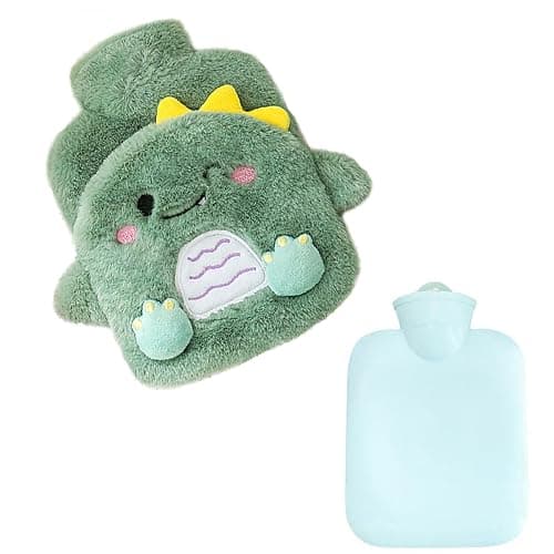 Peluche Bouillotte Dinosaure, Bouillottes Mignonne Bouillotte eau Chaude Enfant Petite Bouillotte par Temps Froid Bon Cadeau pour La Famille Amie, 500ml - Image 1