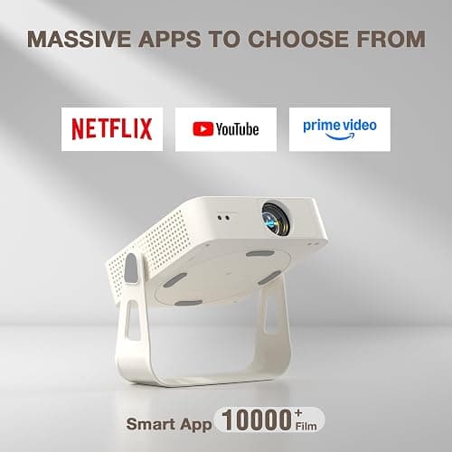 [Officially-Licensed App & Auto Focus]Smart Mini Projector with WiFi and Bluetooth, XuanPad 4K Support Movie Projector, Portable Native 1080P Outdoor Projector with 360° Stand thumbnail 7