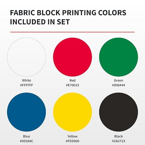 Speedball Premium Block Printing Ink Set - 6 Colors for Fabric and Paper - Water Soluble Oil Based Ink - 1.25 oz Each - Non Toxic Art Supplies thumbnail 4
