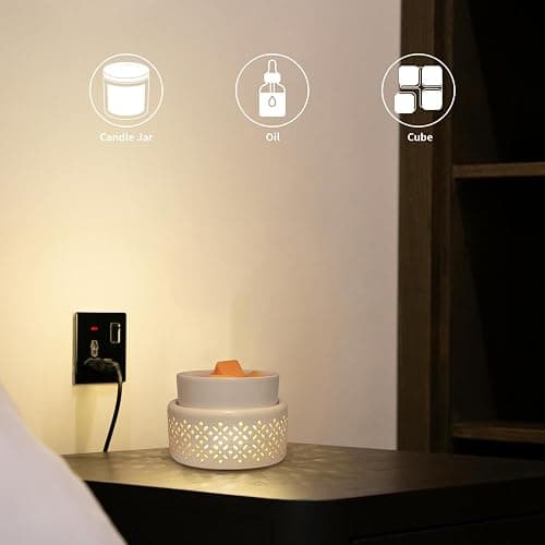 VICTORIA AROMA Ceramic Wax Melt Warmer - LED Night Light Candle Wax Warmer for Scented Wax, Electric Fragrance Wax Melter for Home, Office, Bedroom Decor, and Gifts thumbnail 5