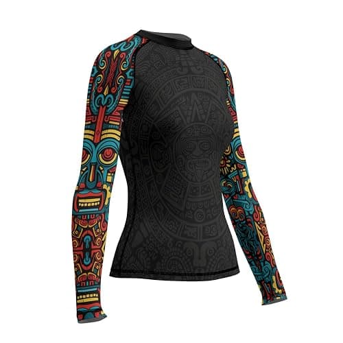 RASHNINJA Aztec Women's Long Sleeve Rash Guard BJJ MMA Grappling Compression Shirt Jiu Jitsu Rashguard for Women thumbnail 3
