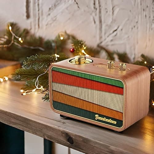 TRENBADER Retro Bluetooth Speaker Vintage Bluetooth Speaker Small Wireless Old Fashion Style, AM/FM Tunning Dial,Electronics for Home, Perfect for Cafe,Restaurant,Vintage Store, Bedroom(Retro Wood) thumbnail 5