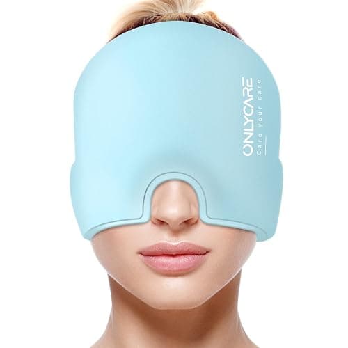 ONLYCARE Migraine Relief Cap, Upgraded Odorless Migraine Ice Head Wrap, Headache Relief Hat for Migraine, Blue - Image 1