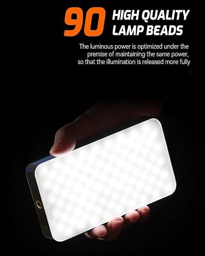 Portable Selfie Light for iPhone: 90 LED Rechargeable Phone Fill Lights, Ring Light for Camera Picture, Makeup Photo, Video Conferences, Laptop Use, Zoom Meetings, TikTok, Vlog Photography thumbnail 2