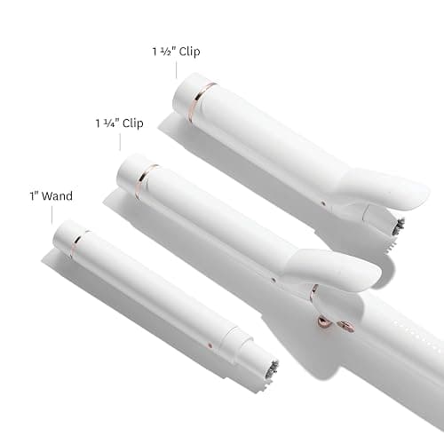 T3 Switch Kit Professional Ionic Interchangeable Curling Iron with 3 Ceramic Clip & Wand Long Barrels for Curling and Waving, 9 Adjustable Heat Settings & Ion Generator, White/Rose Gold thumbnail 2