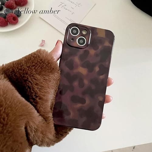 XQAGU Cute Phone Case for iPhone 11 Case Amber Leopard Full Camera Protective Slim Shockproof Aesthetic-Brown Amber thumbnail 2