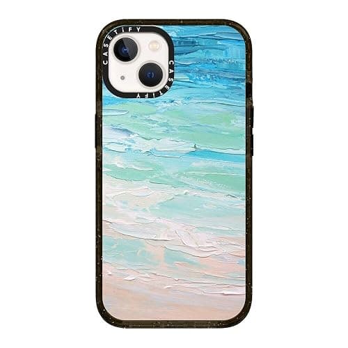 CASETiFY Impact Case for iPhone 13 [8.2ft 4X Military Grade Drop Protection/Compatible with Magsafe] - Ocean Tides - Clear Black - Ocean Tides - iPhone 13 (6.1") thumbnail 2