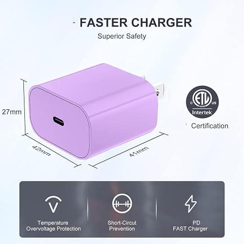 iPhone Fast Charger,Type C Wall Charger Block Plug and 10ft USB C to Lightning Charging Cable Cord Long,Power Adapter Cube Brick Box for Apple iPhone 14 Pro Max/14 Plus/14/13/12 Mini/11/XS Max/XR/iPad thumbnail 4