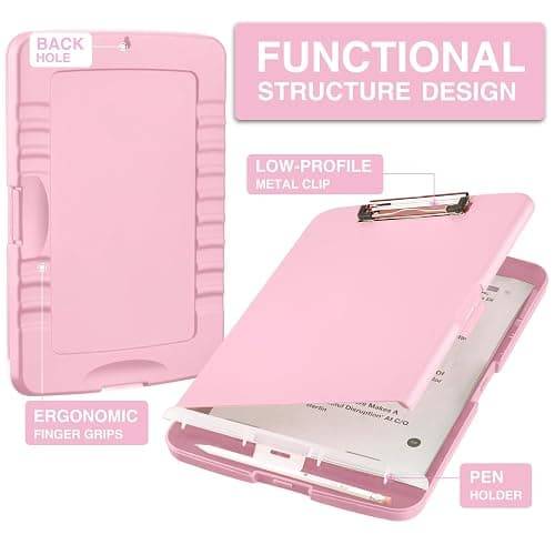 Sooez Clipboards with Storage, High Capacity Clip Boards 8.5x11 with Storage, Heavy Duty Nursing Clipboard Folder, Plastic Clipboard with Pen Holder for Women Teachers Work, School & Office Supplies thumbnail 2