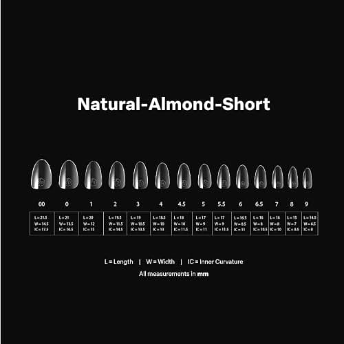 Aprés Gel-X® Almond Box of Nail Tips | 280 Gel-X Tips, Soft Tips, 14 Sizes 00-9 | Half-sizes Included (Natural Almond Short, 280 Count) thumbnail 4