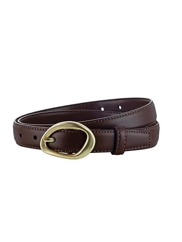 Harwez Women's Skinny Leather Belt for Jeans Dresses Pants Ladies Thin Soft Waistband with Gold Buckle Black Brown Belt thumbnail 8