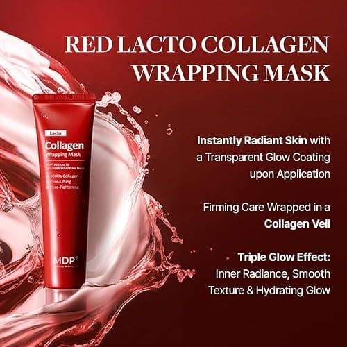 MDP+ RED LACTO COLLAGEN WRAPPING MASK, Glowy, Skin Elasticity, Hydrating, 2.36oz/70ml,Peel-off Mask, Pore Lifting and Minimizing, Korean Glass Skin thumbnail 2