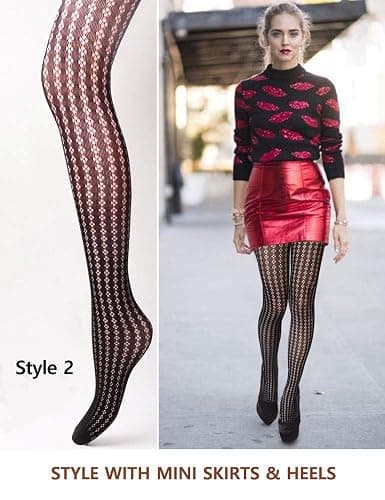 VERO MONTE Women Patterned Fishnet Tights Black Fishnets Net Stockings Pantyhose thumbnail 3