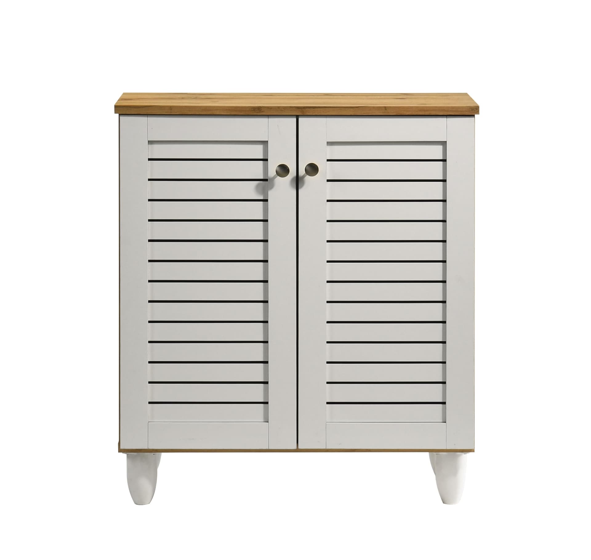 DeckUp Capri 2-Door Engineered Wood Shoe Rack (Wotan Oak & White, Matte Finish) thumbnail 3